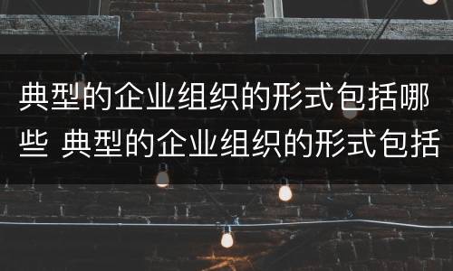 典型的企业组织的形式包括哪些 典型的企业组织的形式包括哪些类型