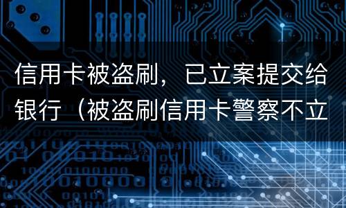 信用卡被盗刷，已立案提交给银行（被盗刷信用卡警察不立案）