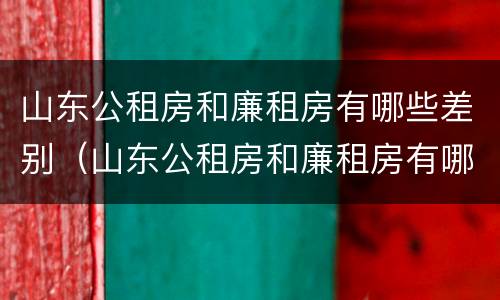 山东公租房和廉租房有哪些差别（山东公租房和廉租房有哪些差别大）