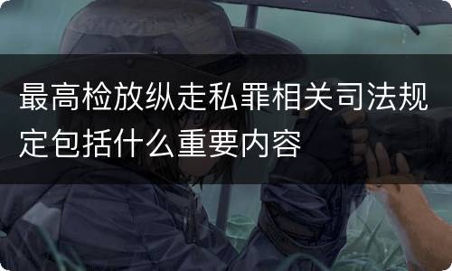 最高检放纵走私罪相关司法规定包括什么重要内容