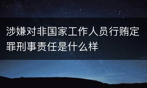 涉嫌对非国家工作人员行贿定罪刑事责任是什么样