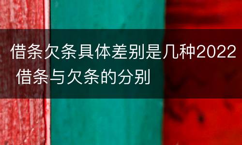 借条欠条具体差别是几种2022 借条与欠条的分别