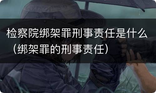 检察院绑架罪刑事责任是什么（绑架罪的刑事责任）