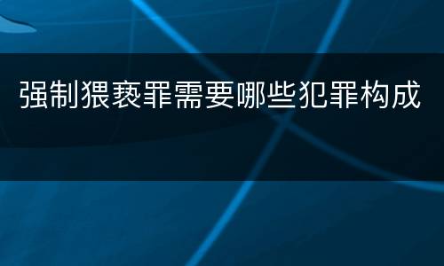 强制猥亵罪需要哪些犯罪构成