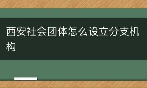 西安社会团体怎么设立分支机构