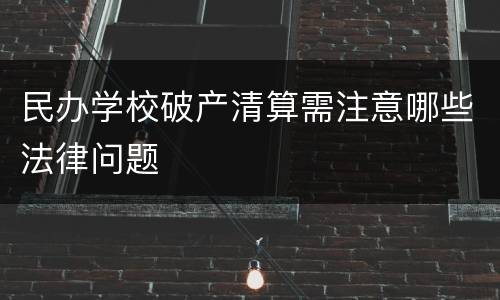 民办学校破产清算需注意哪些法律问题