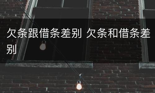 欠条跟借条差别 欠条和借条差别