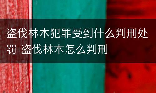 盗伐林木犯罪受到什么判刑处罚 盗伐林木怎么判刑