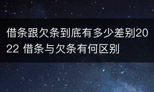 借条跟欠条到底有多少差别2022 借条与欠条有何区别