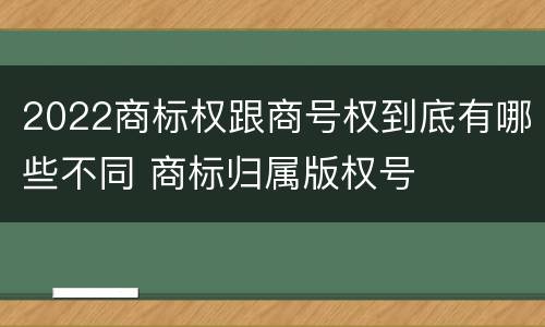 2022商标权跟商号权到底有哪些不同 商标归属版权号