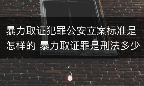 暴力取证犯罪公安立案标准是怎样的 暴力取证罪是刑法多少条