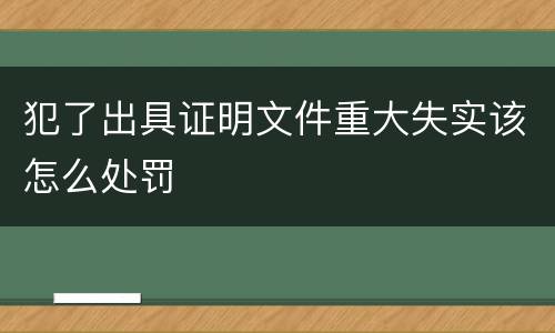 犯了出具证明文件重大失实该怎么处罚