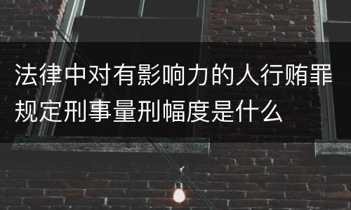 法律中对有影响力的人行贿罪规定刑事量刑幅度是什么