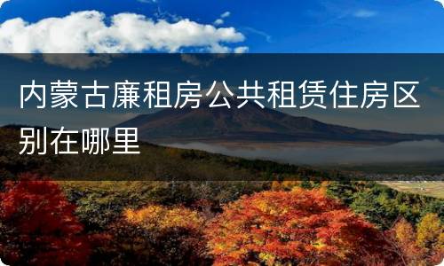 内蒙古廉租房公共租赁住房区别在哪里