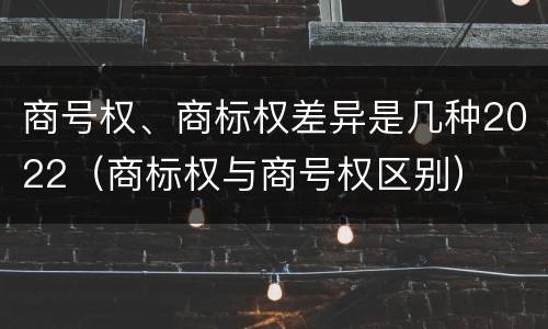 商号权、商标权差异是几种2022（商标权与商号权区别）