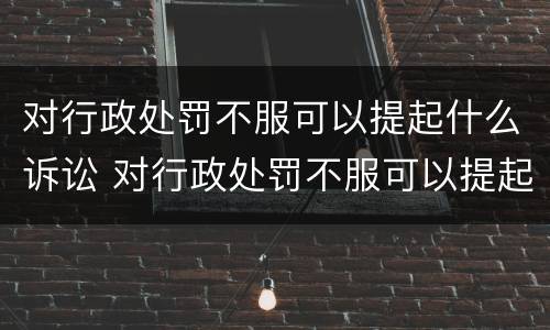 对行政处罚不服可以提起什么诉讼 对行政处罚不服可以提起什么诉讼请求