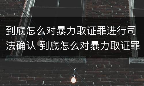 到底怎么对暴力取证罪进行司法确认 到底怎么对暴力取证罪进行司法确认呢