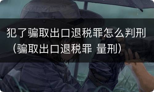 犯了骗取出口退税罪怎么判刑（骗取出口退税罪 量刑）