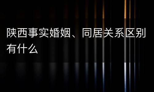 陕西事实婚姻、同居关系区别有什么