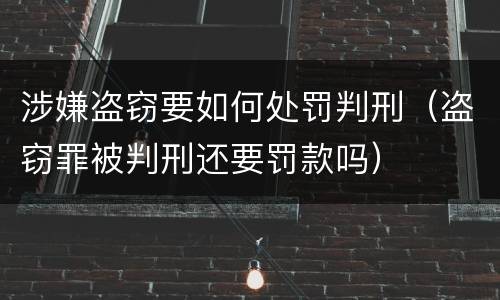 涉嫌盗窃要如何处罚判刑（盗窃罪被判刑还要罚款吗）