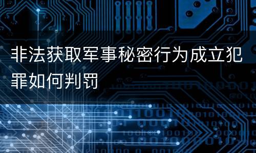 非法获取军事秘密行为成立犯罪如何判罚