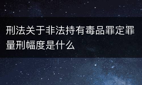 刑法关于非法持有毒品罪定罪量刑幅度是什么