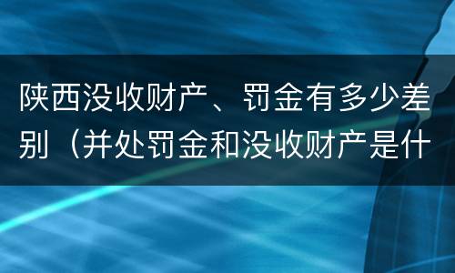 陕西没收财产、罚金有多少差别（并处罚金和没收财产是什么意思）