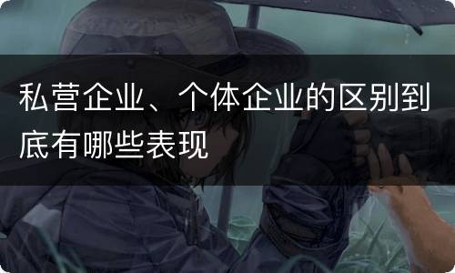 私营企业、个体企业的区别到底有哪些表现