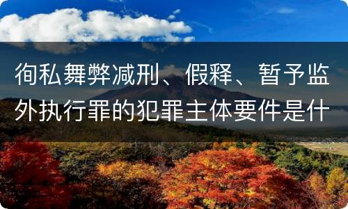 徇私舞弊减刑、假释、暂予监外执行罪的犯罪主体要件是什么？