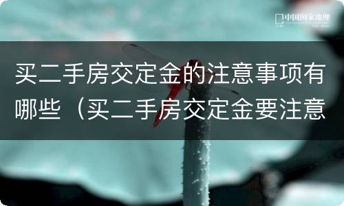 买二手房交定金的注意事项有哪些（买二手房交定金要注意哪些细节）