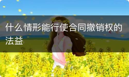 什么情形能行使合同撤销权的法益