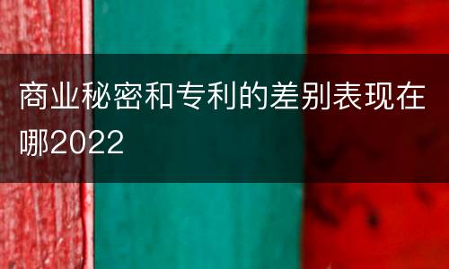 商业秘密和专利的差别表现在哪2022