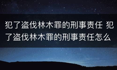 犯了盗伐林木罪的刑事责任 犯了盗伐林木罪的刑事责任怎么判