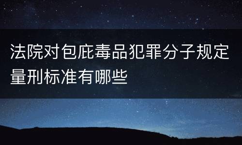 法院对包庇毒品犯罪分子规定量刑标准有哪些