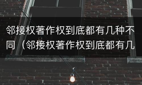 邻接权著作权到底都有几种不同（邻接权著作权到底都有几种不同权利）