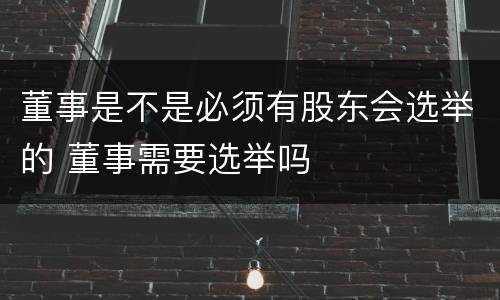 董事是不是必须有股东会选举的 董事需要选举吗