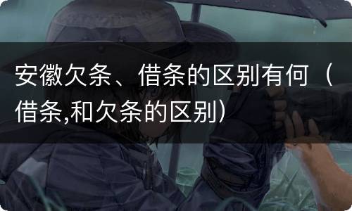 安徽欠条、借条的区别有何（借条,和欠条的区别）