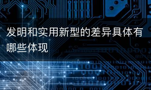 发明和实用新型的差异具体有哪些体现