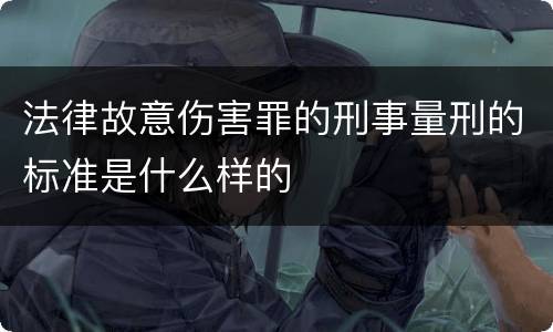 法律故意伤害罪的刑事量刑的标准是什么样的