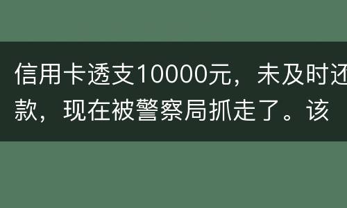 信用卡透支10000元，未及时还款，现在被警察局抓走了。该如何处理