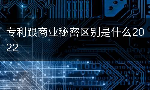 专利跟商业秘密区别是什么2022