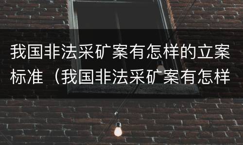 我国非法采矿案有怎样的立案标准（我国非法采矿案有怎样的立案标准和规定）