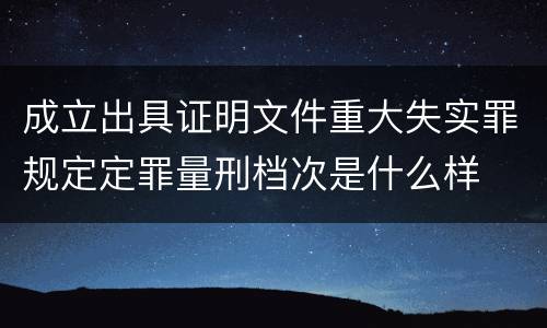 成立出具证明文件重大失实罪规定定罪量刑档次是什么样