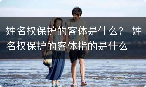 姓名权保护的客体是什么？ 姓名权保护的客体指的是什么