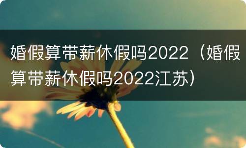 婚假算带薪休假吗2022（婚假算带薪休假吗2022江苏）