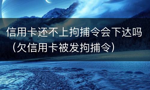 信用卡还不上拘捕令会下达吗（欠信用卡被发拘捕令）