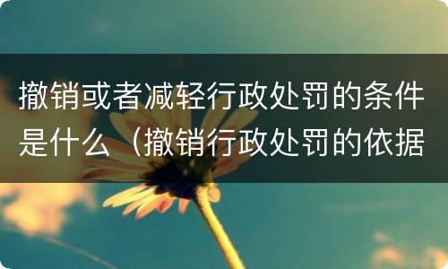 撤销或者减轻行政处罚的条件是什么（撤销行政处罚的依据是什么）