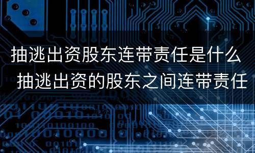 抽逃出资股东连带责任是什么 抽逃出资的股东之间连带责任