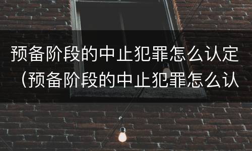 预备阶段的中止犯罪怎么认定（预备阶段的中止犯罪怎么认定的）