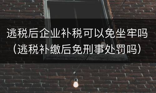 逃税后企业补税可以免坐牢吗（逃税补缴后免刑事处罚吗）